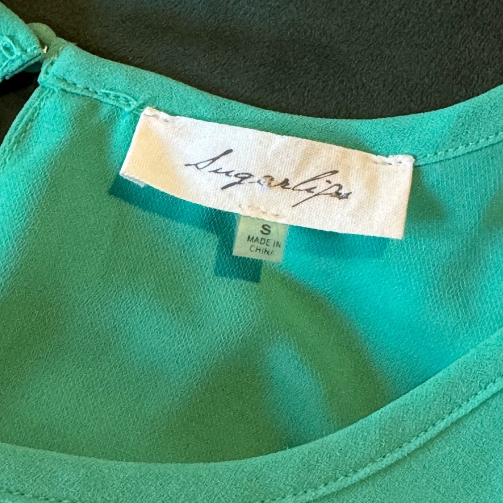 Sugarlips Teal Long Sleeve Dress - Picture 3 of 6